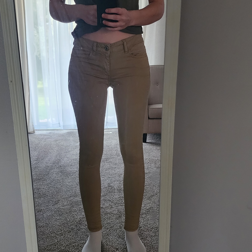 4Long American Eagle Outfitters Women's Skinny Jeans in Tan